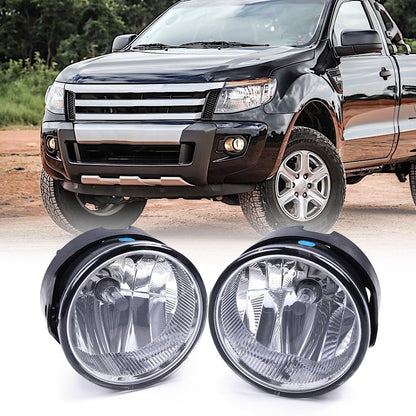 Bumper Fog Lights Compatible For Ford Expedition 2007-2014 & Ranger 2008-2011 Driving Lamps Replacement Assembly with H10 12V 42W Bulbs-1 Pair (Clear lens)