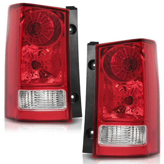 G-PLUS Tail Lights Rear Brake Lamp without Bulb and Wiring Harness Compatible with Honda Pilot 4-Door Sport Utility 2009-2015 Clear/Red Lens Driver and Passenger Side Luces TraserasAssembly