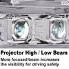 G-PLUS LED Tube Dual Projector Headlights, Compatible with 2007-2014 Chevy Tahoe/Suburban Bumper Headlamps Assembly, Clear Lens Chrome Housing Amber Reflector,faros delanteros