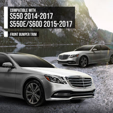 G-PLUS Front Center Bumper Trim for Benz S450 S550e 2015-2020 Silver Front View