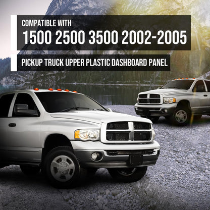G-PLUS Upper Dashboard Panel Compatible with Dodge Ram 1500 2002-2005/ Ram 2500 3500 2003-2005 Dash Cover Cap 5GT31XDVAA, 5GT31XDVAB, 5GT31XDVAC, 926-121 Black Plastic