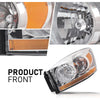 G-PLUS Headlights Assembly w/Bulbs Light Bar Left and Right Side Compatible with Dodge Ram 1500 2006-2008/Fit Dodge Ram 2500 3500 2006-2009 Clear Lens Chrome Housing Amber Reflector Faro