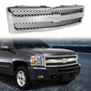 G-PLUS Chrome Truck Grill Compatible with Chevy Silverado 1500 Hybrid 2009-2013/Fit Silverado 1500 XFE 2010-2013/Fit Silverado 1500 LS LT LTZ WT 2007-2013 25810707 19303978 Front Bumper Grille Insert