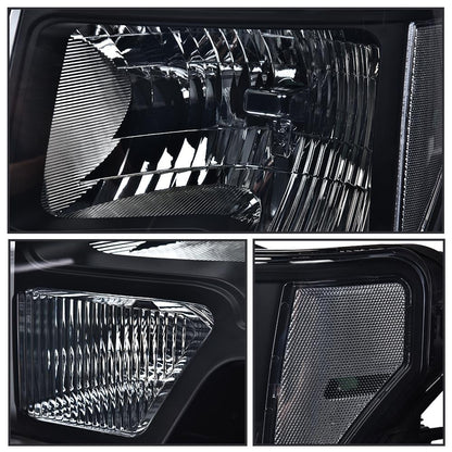 G-PLUS Headlights Assembly Compatible with Ford F150 2009-2014 Pair Left & Right Headlamps Assembly, Smoky Lens Black Housing Clear Reflector, faros delanteros, DL3Z13008A DL3Z13008B