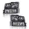 G-PLUS Headlights Compatible with Chevy Avalanche 1500 2500/Fit Chevy Silverado 1500 2500 3500 2003-2006,Clear Lens Black Housing Clear ReflectorBumper Headlamps,faros delanteros