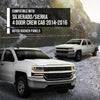 G-PLUS Rocker Panel Driver and Passenger Side Pair Compatible with Chevy Silverado GMC Sierra Pickup Truck Crew Cab 2014 2015 2016 Silver