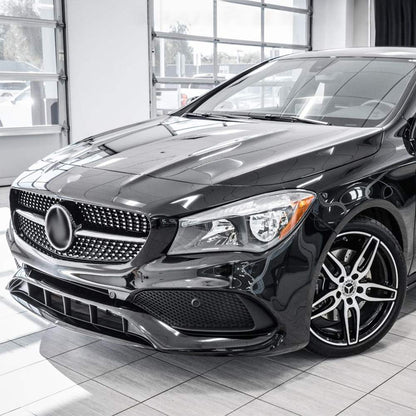 Compatible with W117 CLA Class CLA180 CLA200 CLA250 CLA260 CLA45 AMG 2014 2015 2016 Front Diamond Style Bumper Grille Upper Hood Grill Trim Shell Chrome Black
