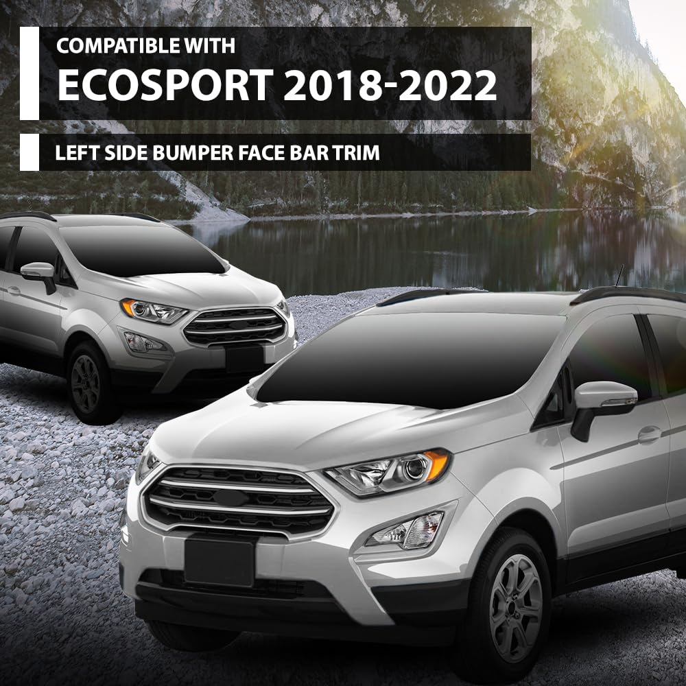 G-PLUS Front Left Bumper Molding Fascia Panel, Compatible with Ford EcoSport (submodel: S, SE, SES, Titanium) 2018-2019, Driver Side, GN1Z8419AC, FO1032109
