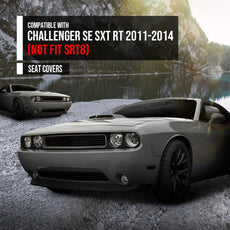 G-PLUS Seat Covers Full Set for Dodge Challenger SE SXT RT 2011-2014 Black Front View