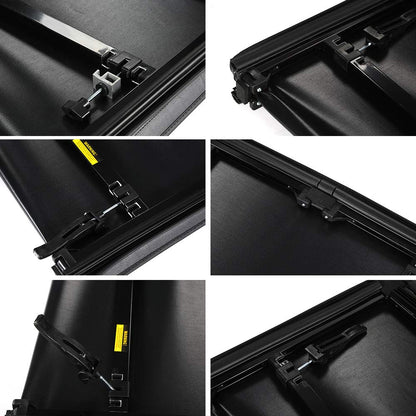 G-PLUS T3 Soft Lock Tri-Fold Tonneau Cover Assembly Replacement for 2004-2014 Chevy Colorado/GMC Canyon,Short Bed Black (Extra Short Bed 5')