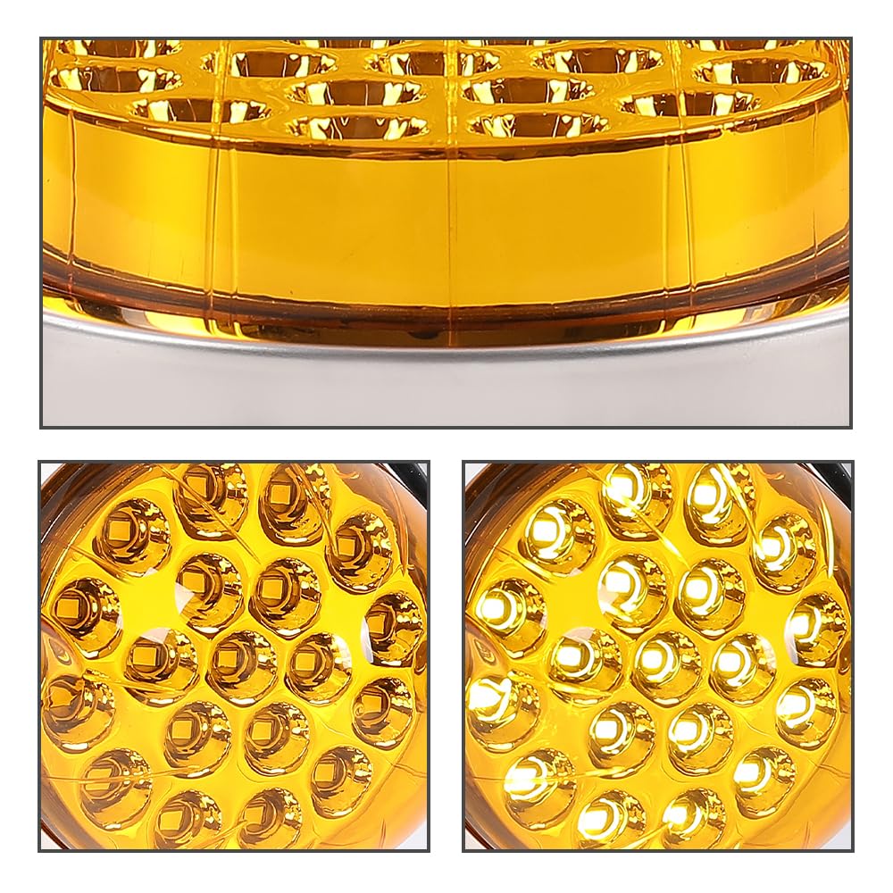 G-PLUS Yellow Lens Warm White LED Watermelon Marker Turn Signal Light w/Base universal