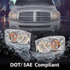 G-PLUS Headlights w/Bulbs Pair Compatible with Dodge Ram 1500 2006-2008/Fit Dodge Ram 2500 3500 2006-2009,Clear Lens Chrome Housing Clear Reflector Bumper Headlamps,faros delanteros Assembly