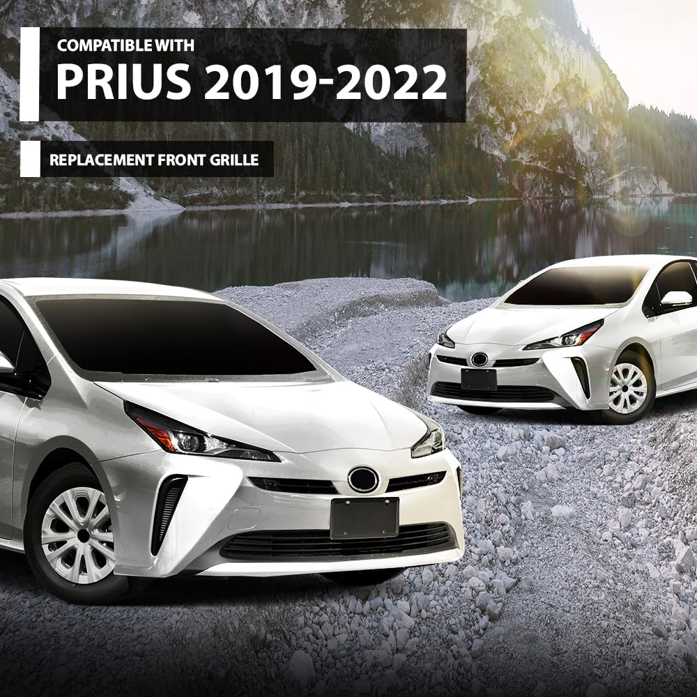 G-PLUS Front Grille Compatible with Toyota Prius 2019-2022 5310147110, TO1200448 Black