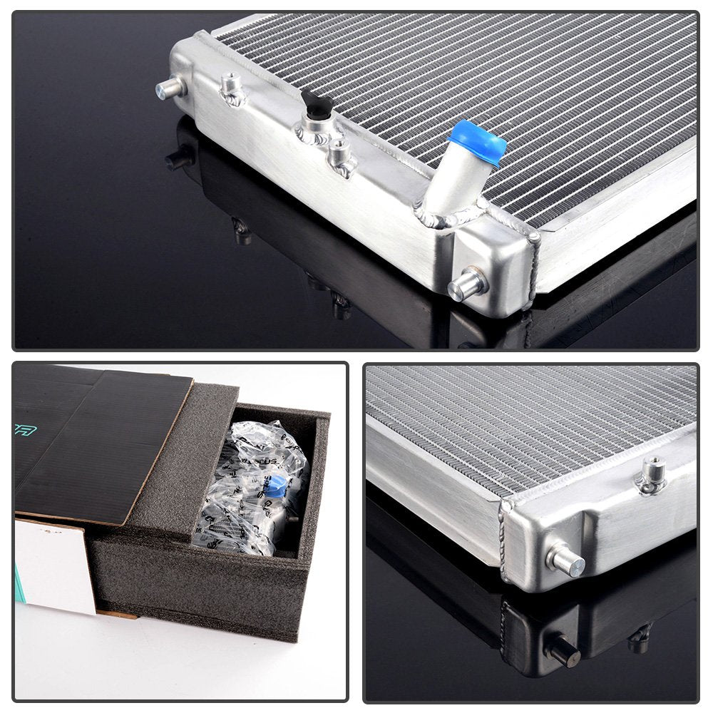 3 Row 52MM Full Aluminum Radiator Racing Radiator Stop Leak Compatible for Honda Civic EK EG B18C B16A DOHC in/Out 32MM 1992-2000