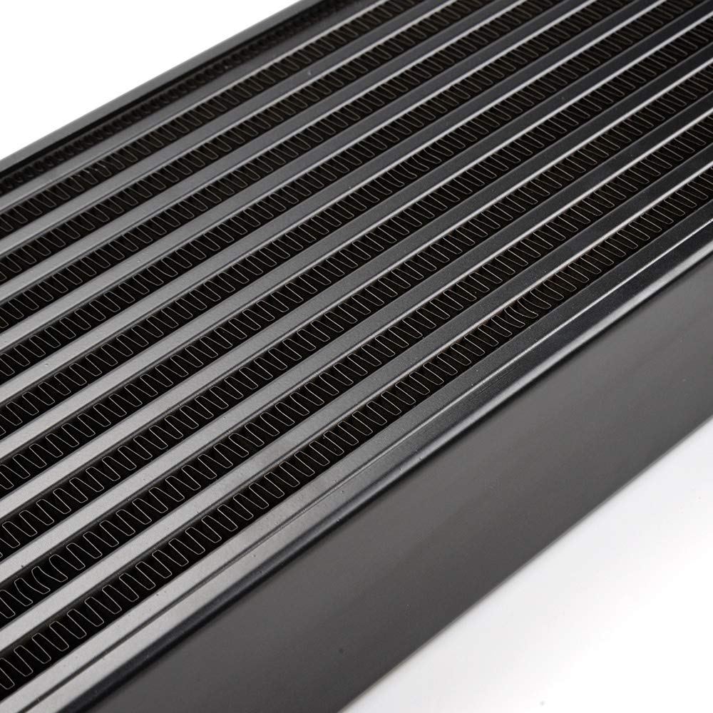 Twin Intercooler + Blue Hose Kit Black Compatible With VW VOLKSWAGEN Golf R GTI MK7 Upgrade