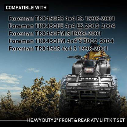 G-PLUS Heavy Duty 2" Front & Rear ATV Lift Kit Set Compatible with Honda Foreman TRX450 4x4 1998-2004