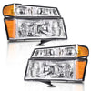 G-PLUS Headlights Assembly Front Headlamp Fit Chevy Colorado/GMC Canyon 2004-2012 19328954,19328955 Clear Lens Chrome Housing Amber Reflector,faros delanteros
