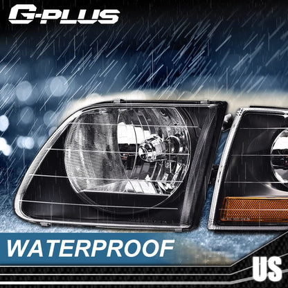 G-PLUS Headlights Assembly Compatible with Ford F150 1998-2003, Fit Ford Expeditio 1997-2002 Headlamps
