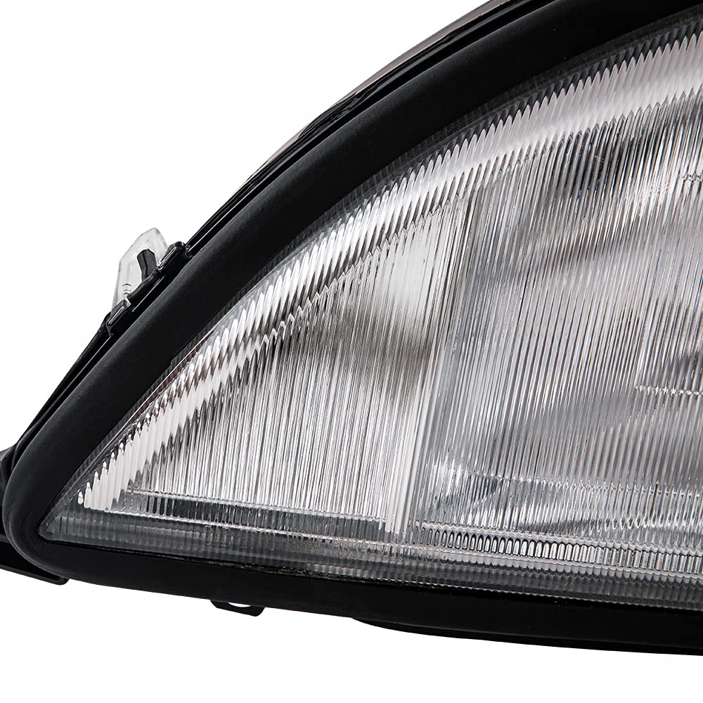 G-PLUS Headlights Assembly, Compatible with 1996-2004 Freghtliner Columbia Left Bumper Headlamps, Clear Lens Chrome Housing Amber Reflector,faros delanteros