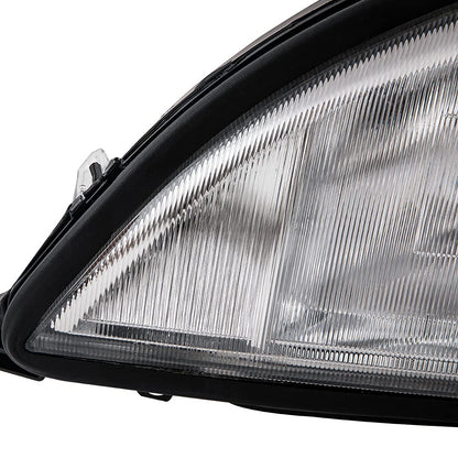 G-PLUS Headlights Assembly, Compatible with 1996-2004 Freghtliner Columbia Left Bumper Headlamps, Clear Lens Chrome Housing Amber Reflector,faros delanteros