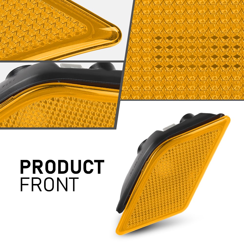 G-PLUS Front Left Side Marker Light Turn Signal Light, Compatible with Benz C230 C250 C300 C350 C63 2008-2014, Driver Side, Yellow Lens, 2048200121