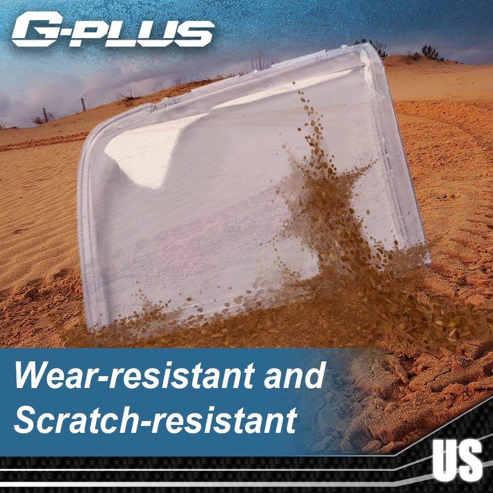 G-PLUS Front Headlight Lens Cover Compatible with 05-07 Ford F250 F350 F450 F550, Left & Right Side (Clear Lens)