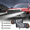 G-PLUS LED Headlights Assembly Fit Dodge Ram 1500 1994-2001,Fit Dodge Ram 2500 3500 1994-2002(Not for Ram Sport) Headlamps w/o Bulbs Smoky Lens Chrome Housing Amber Reflector Left & Right