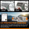 G-PLUS Headlights Assembly, Compatible with 2004-2008 Ford F150/ 2006-2008 Lincoln Mark Lt(NOT Compatible with 2004 F150 Heritage/Flareside Beds Models), Clear lens Chrome Housing Amber Reflector