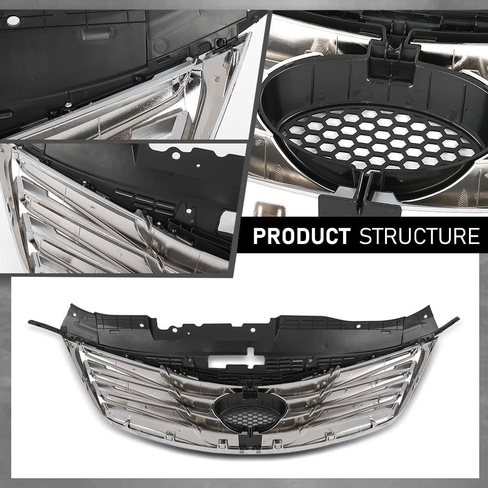 G-PLUS Front Bumper Radiator Grille Chrome Compatible with Hyundai Azera 2012-2014 863503V000