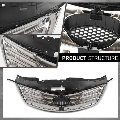 G-PLUS Front Bumper Radiator Grille Chrome Compatible with Hyundai Azera 2012-2014 863503V000