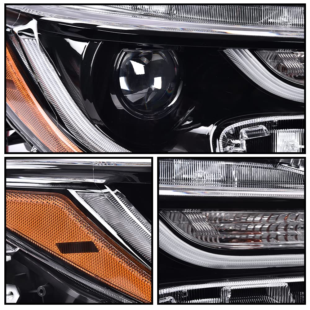 G-PLUS Headlight LED Compatible with Toyota Corolla L LE 2020 2021 DRL Right Passenger Side Headlamp Clear Lens Chrome Housing Amber Reflector Bumper Headlamps,faros delanteros