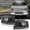 G-PLUS LED Headlights Fit Ford F150 2004-2008,Fit Lincoln Mark LT 2006-2008, NOT Fit 2004 F150 Heritage/Flareside Beds,Clear Lens Black Housing Clear ReflectorBumper Headlamps,faros delanteros