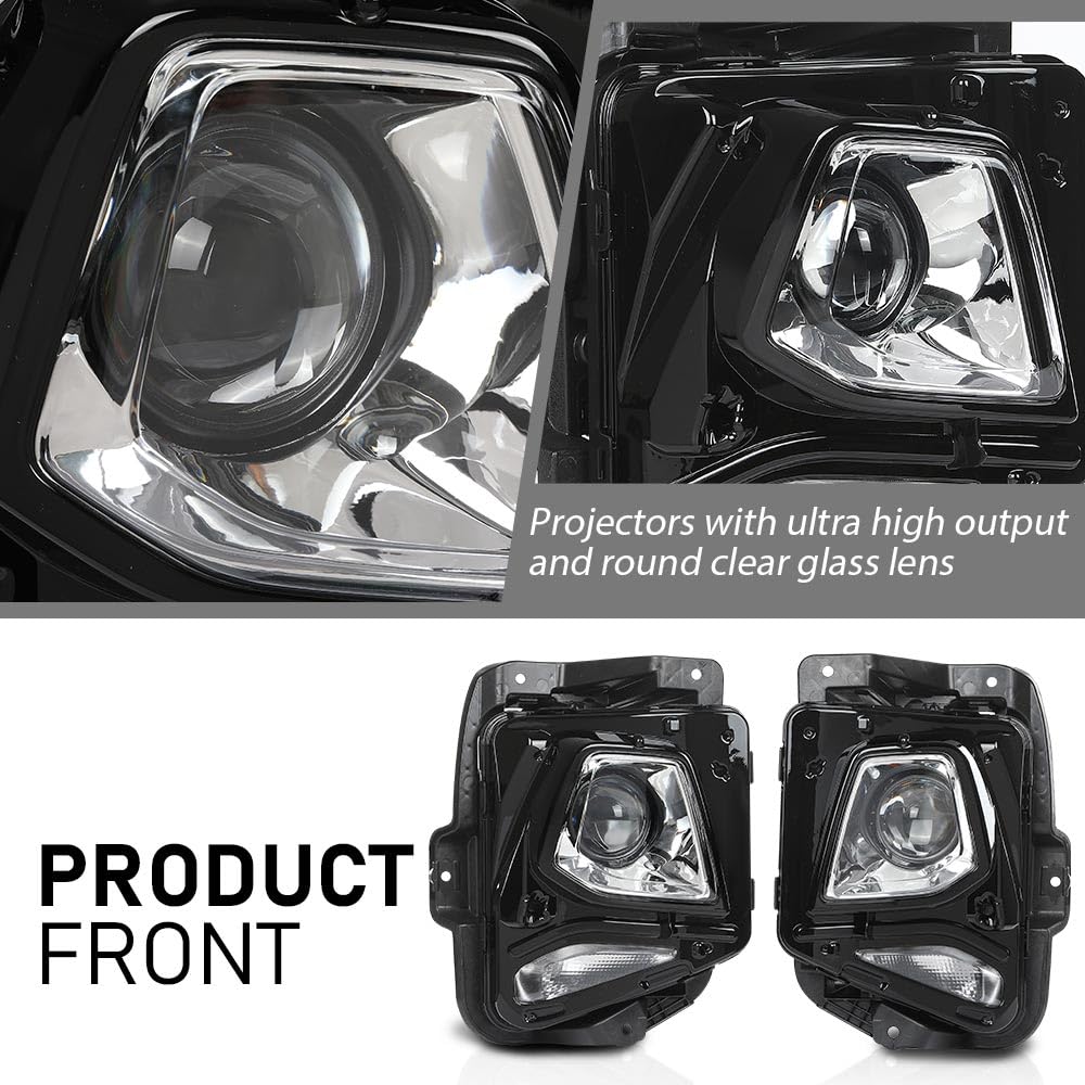 G-PLUS HID/Xenon Projector Headlights Left+Right Without Ballast & D3S Bulb Compatible with Chevy Blazer 2019-2021 Fit Models with Factory HID/Xenon Clear Lens Chrome Housing Only GM2502492, GM2503492