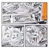 G-PLUS Headlights Assembly Compatible with Chevy Tahoe Subarban Avalanche 2007-2014 Set Pair Bumper Corner Headlamps Left & Right Clear Lens Chrome Housing Amber Reflector,faros delanteros