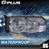 G-PLUS Headlights Assembly Fit 2002-2005 Dodge Ram 1500 2500 3500 Bumper Headlamp Smoky lens Chrome Housing Clear Reflector
