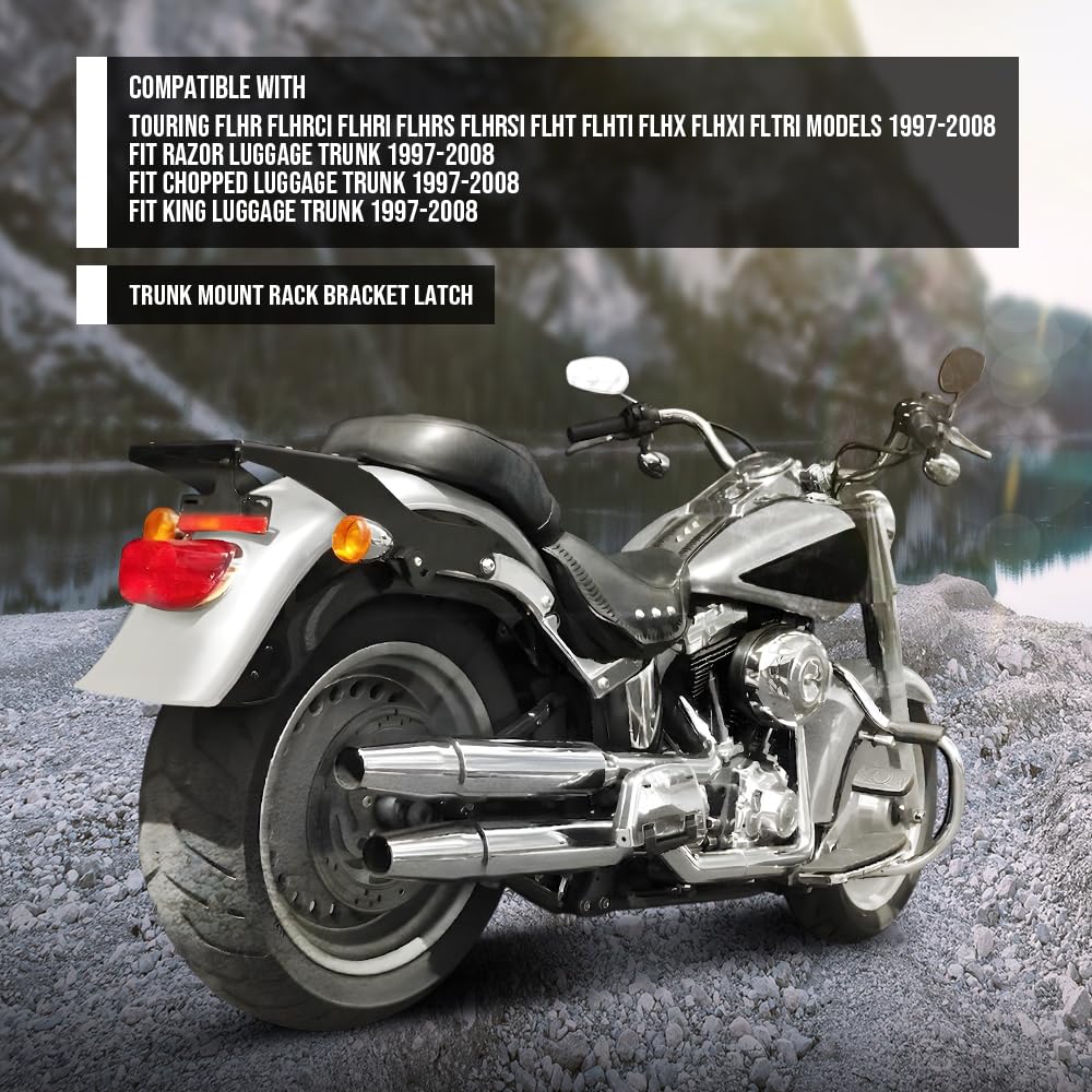 G-PLUS Tour Pack Mount Bracket Rack Compatible with Harley Touring FLHR FLHRCI FLHRI FLHRS FLHRSI FLHT FLHTI FLHX FLHXI FLTRI Models 1997-2008 Black