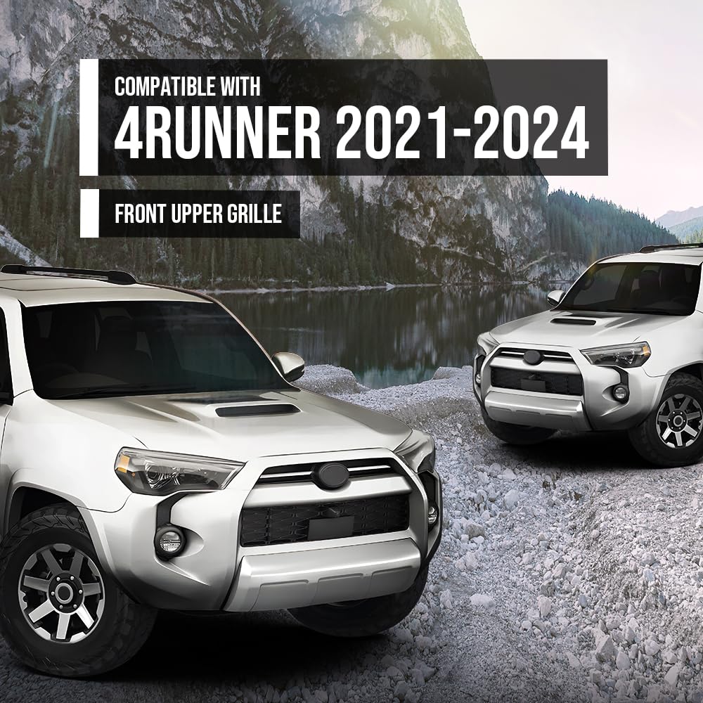 G-PLUS Front Upper Grille Compatible with Toyota 4Runner 2021-2024 5310135100C0, 104-59983D Black