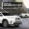 G-PLUS Front Bumper Upper Grille Compatible with Toyota Highlander 2017 2018 2019 531010E230 Chrome Black