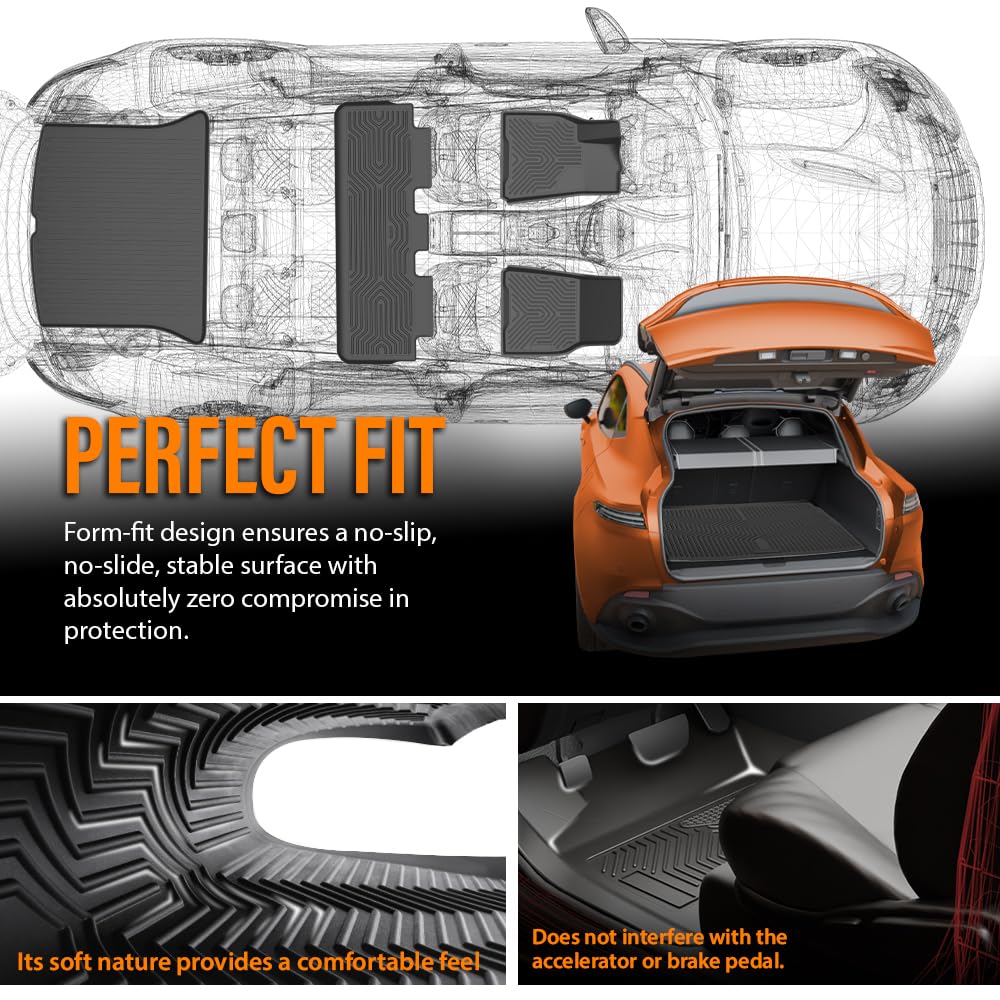 G-PLUS Floor Mats and Cargo Liner Compatible with Benz GLC 2016 2017 2018 2019 2020 2021 2022 (Not Fit GLC Coupe Model) All Weather Protection TPE Floor Liners 1st & 2nd & 3rd Row Black