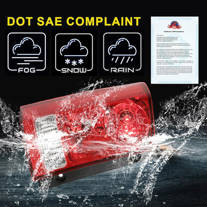 G-PLUS Red Tail Light w/o Bulbs & Wire Harness Compatible with Ford F150 Stepside 1997-2004/Fit F250 F350 F450 F550 Super Duty 1999-2007, FO2801117 Passenger Side Luces Traseras Faros TraserosAssembly