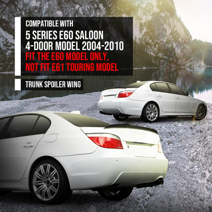G-PLUS Rear Trunk Spoiler Wing Compatible with BMW 5 Series E60 Saloon 4-Door Model 2004 2005 2006 2007 2008 2009 2010, Fit The E60 Model Only, Not Fit E61 Touring Model Gloss Black