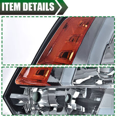G-PLUS LED DRL Headlights for Dodge Ram 1500 2500 3500 2009-2012 Smoky Lens Chrome Housing Product Specifications