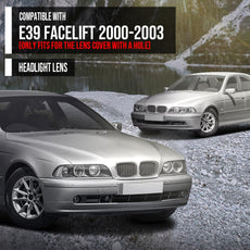 G-PLUS Headlight Lens Cover for BMW 5 Series E39 2000-2003 Pair Clear Front View
