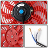 2 Row Core 42mm Aluminum Racing Radiator Replacement For Honda EG EK Civic/Del Sol Integra B16A B16B B18C 1992-2000 +12" Red Radiator Cooling Fan