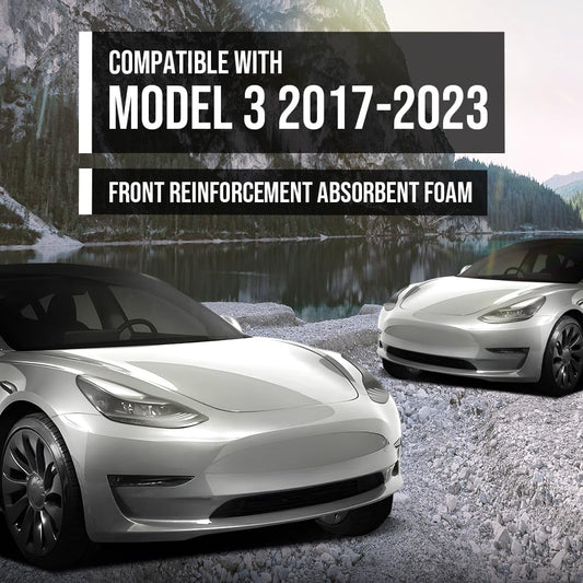 G-PLUS Front Reinforcement Impact Energy Absorber Foam Compatible with Tesla Model 3 2017-2023 1104669-00-F, 110466900F Black
