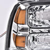 G-PLUS LED Headlights Compatible with Point StyleFord F250 F350 F450 F550 Super Duty 2005-2007 DRL BAR Headlamps Clear Lens Chrome Housing Amber Reflector,faros delanteros