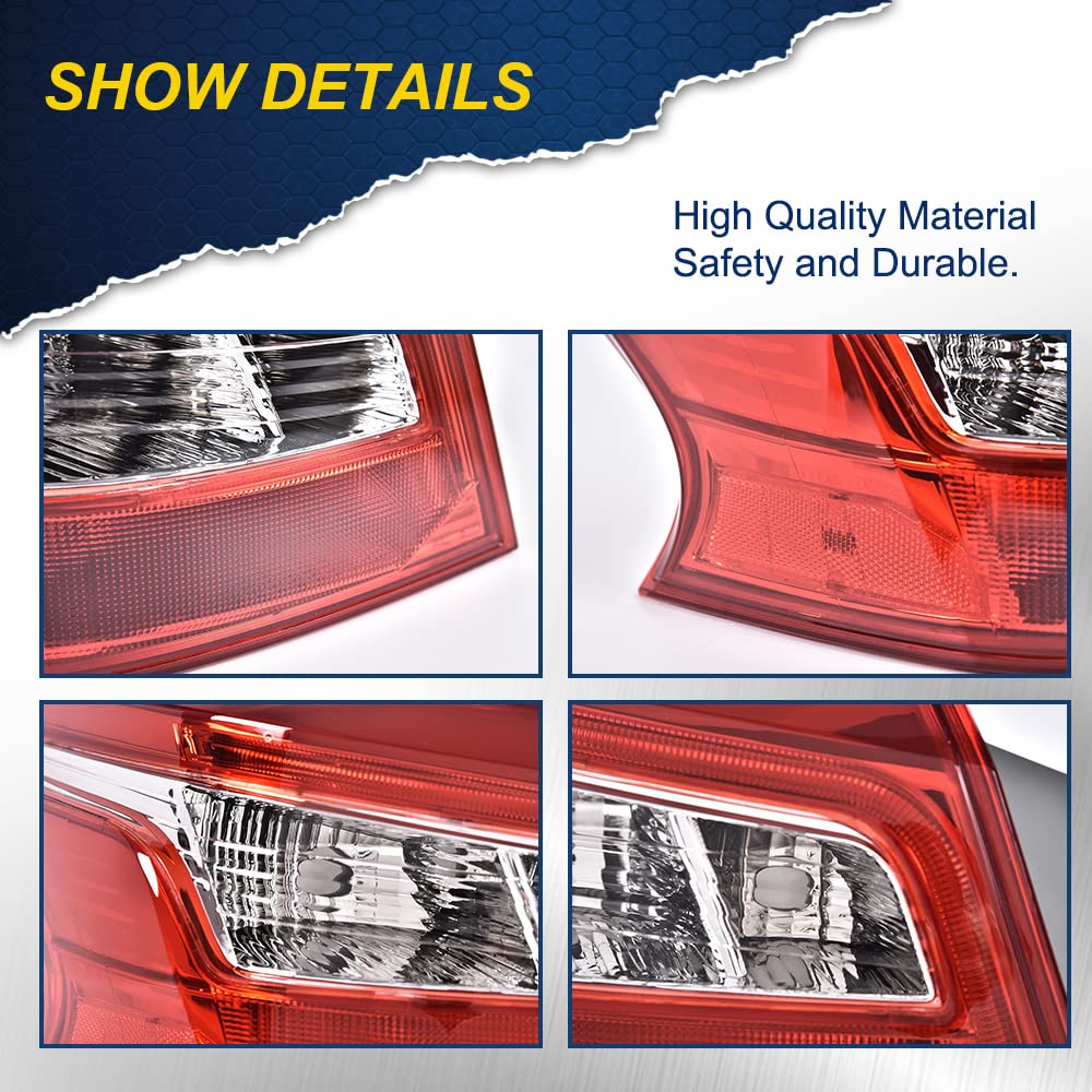 G-PLUS Tail Light Replacement For 2016 2017 2018 Nissan Sentra S/SR/SL/SV/FE+S/SR Turbo 4-Door Sedan 4Cyl 1.6L/1.8L Automotive Outer Brake Rear LED Lamp,Driver Side (Left) Luces TraserasAssembly