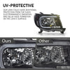 G-PLUS LED DRL Tube Halo Projector Headlights w/o Bulbs, Fit For Toyota Tacoma 2005 2006 2007 2008 2009 2010 2011 Headlamps Clear Lens Black Housing Clear Reflector 8115004163, 8111004163