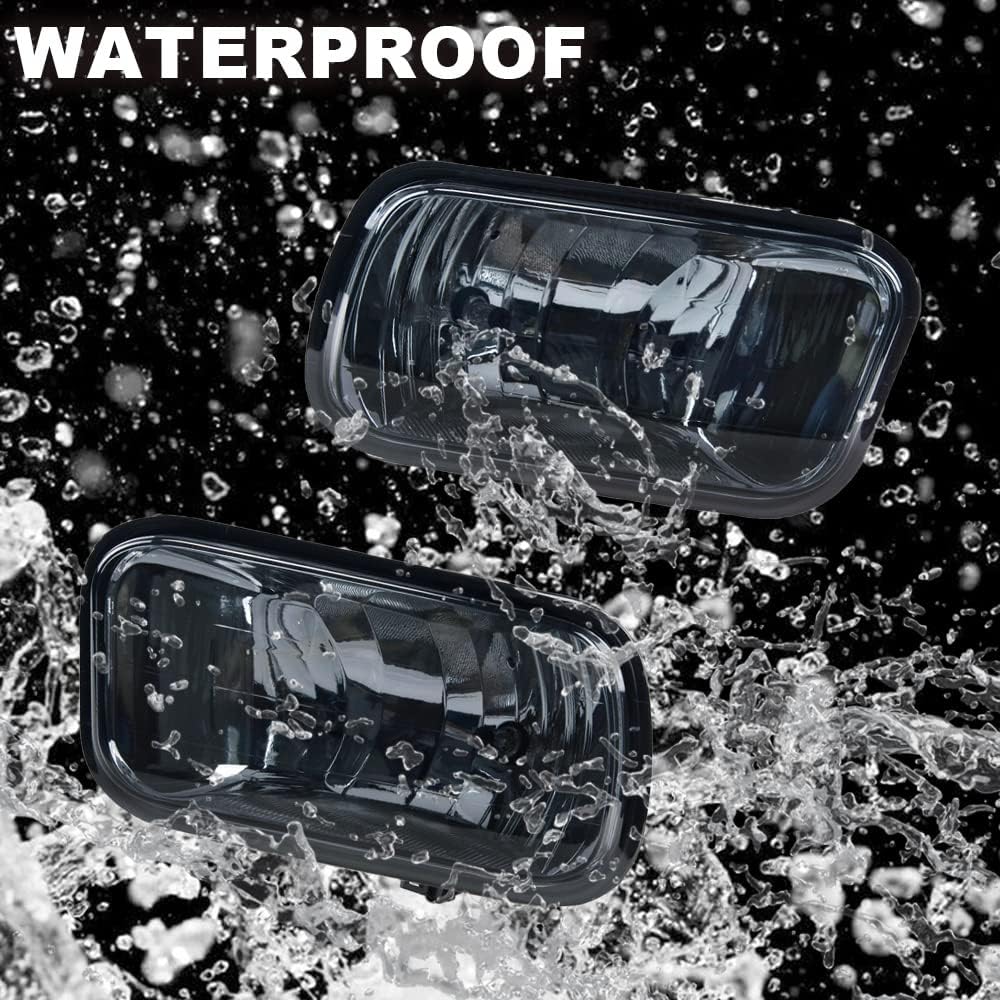 G-PLUS Front Bumper Fog Light Compatible with Dodge Ram 1500 2500 3500 2011-2012/Fit Dodge Ram 2500 3500 2010/Fit Dodge Ram 1500 2009-2010 Smoke Lens 55372734AB 55372735AB