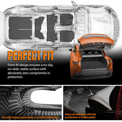G-PLUS TPE Floor Mats Fit Honda Pilot 2016-2022 1st & 2nd & 3rd Row Truck Accessories Cargo Liners All Weather Protection Black 5PCS Alfombras para Carro